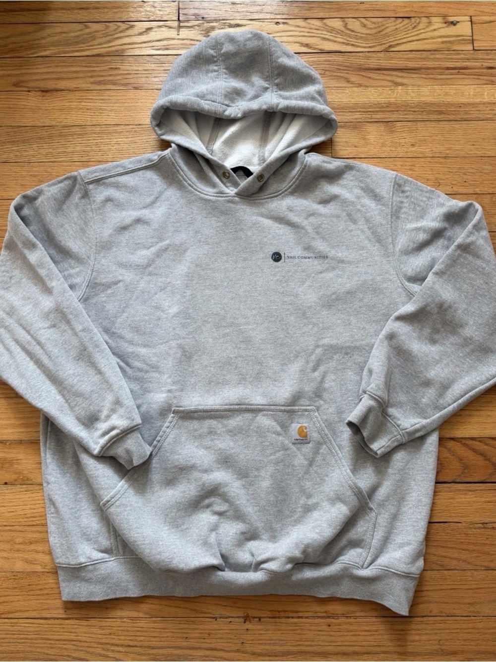 Carhartt Light Gray Pullover Hoodie with Kangaroo Pocket